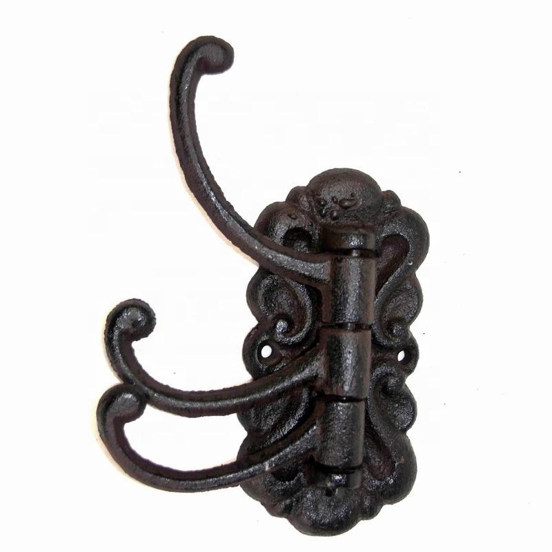 गुणवत्ता Vintage Black Iron Hooks Cast Iron Crafts For Entryway फैक्टरी