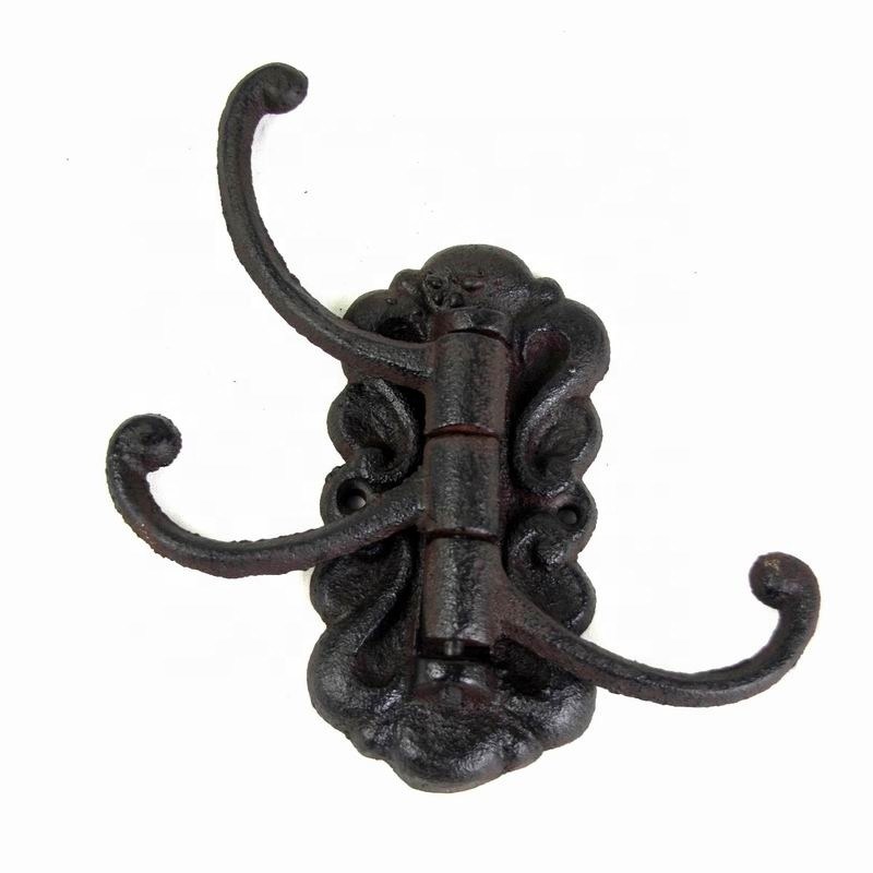 गुणवत्ता Vintage Black Iron Hooks Cast Iron Crafts For Entryway फैक्टरी