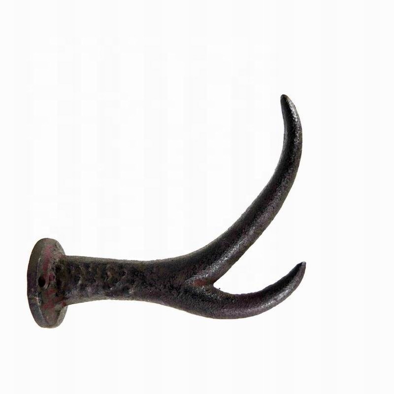 गुणवत्ता Deer Antler Cast Iron Wall Hooks Cast Iron Crafts Rust फैक्टरी