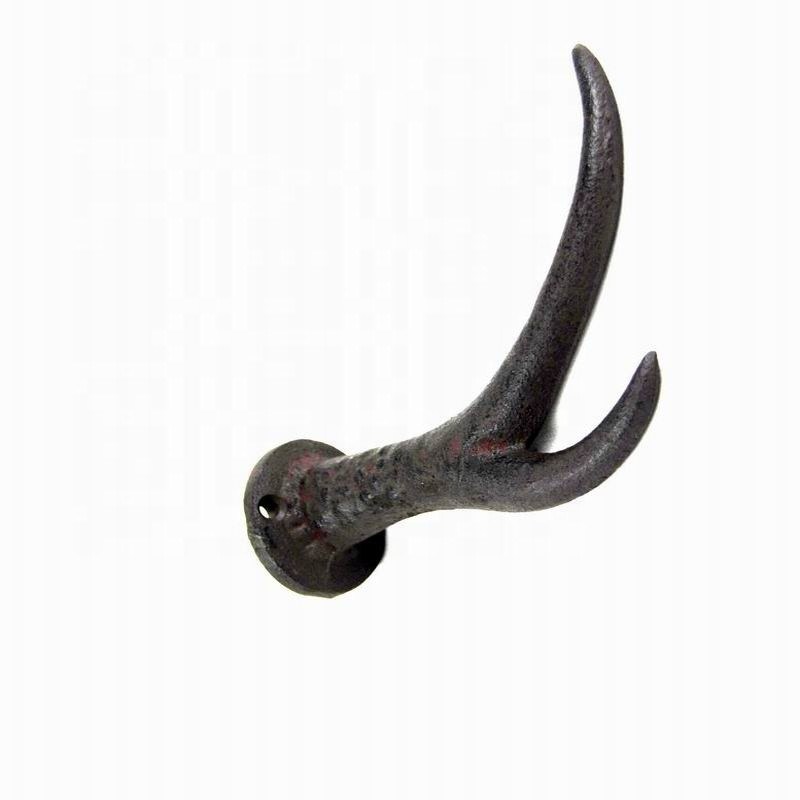 गुणवत्ता Deer Antler Cast Iron Wall Hooks Cast Iron Crafts Rust फैक्टरी