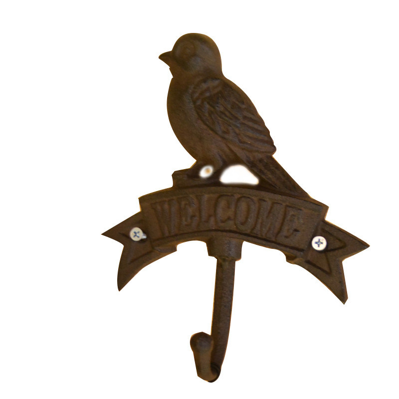 गुणवत्ता Antique Wall Mount Bird shape Black Iron Coat Hooks फैक्टरी