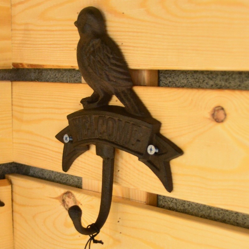 गुणवत्ता Antique Wall Mount Bird shape Black Iron Coat Hooks फैक्टरी