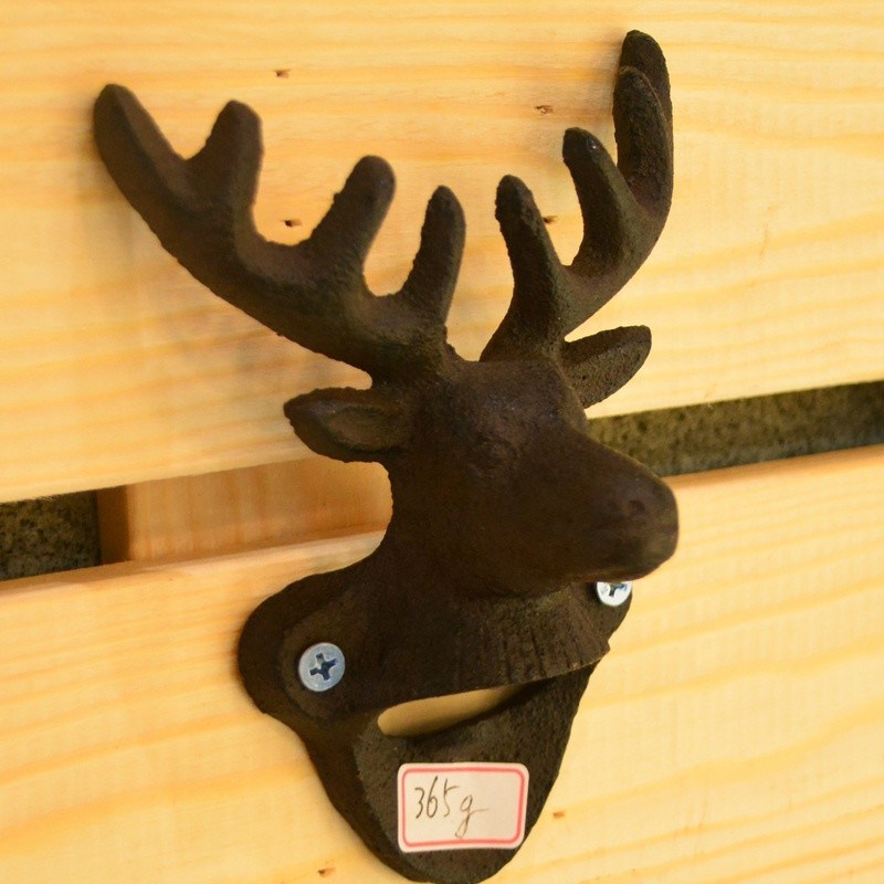गुणवत्ता Home Decor Deer Head Brown Rust Cast Iron Bottle Opener फैक्टरी