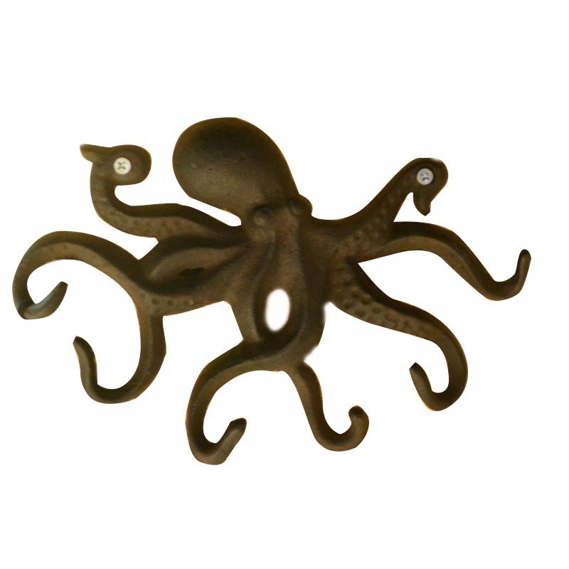 गुणवत्ता Wall Mounted Creative Octopus Cast Iron Hat Hooks फैक्टरी