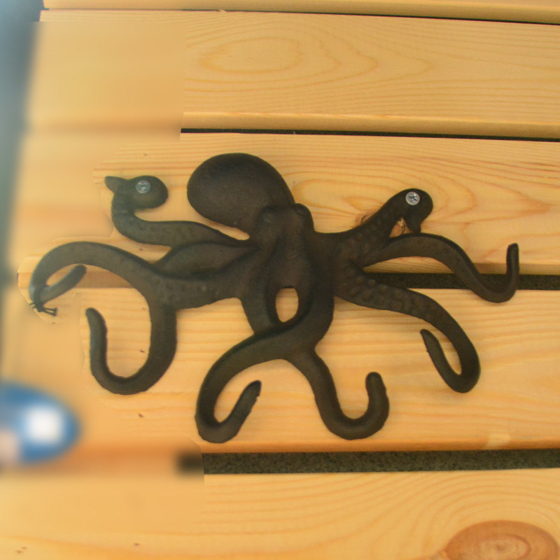 गुणवत्ता Wall Mounted Creative Octopus Cast Iron Hat Hooks फैक्टरी
