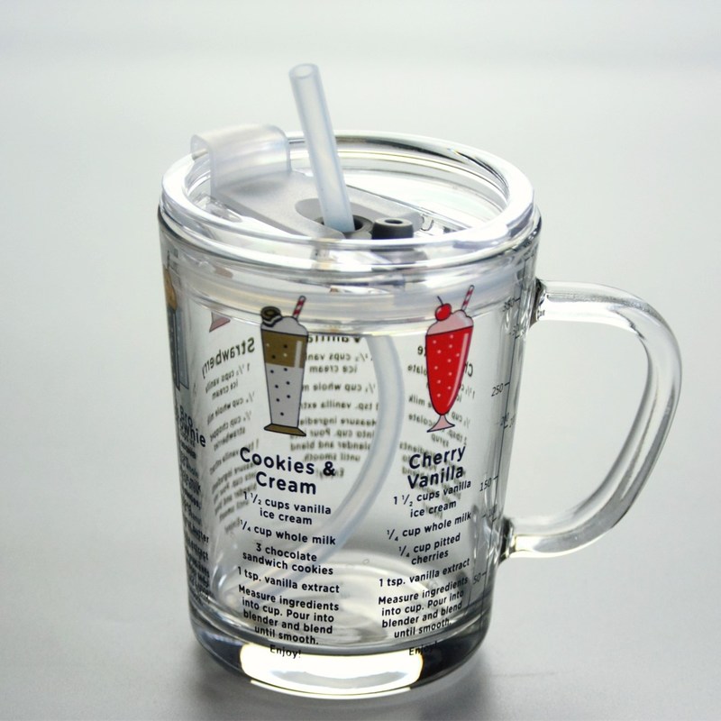 गुणवत्ता Cartoon Crystal Drinking Glass With Lid And Silicate Straw फैक्टरी