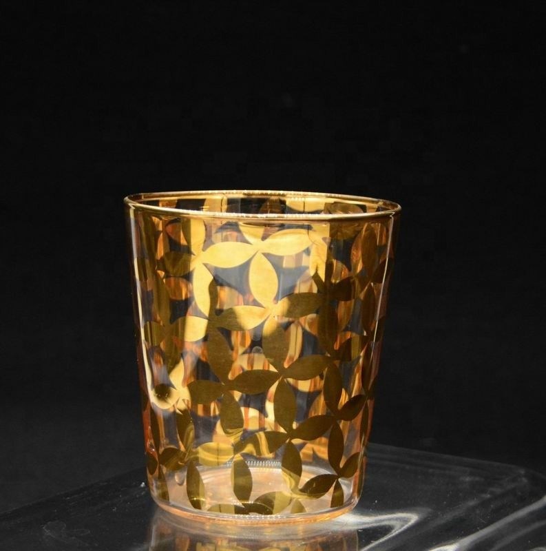 गुणवत्ता Gold Print High End Stemless Wine Glass Tumbler , Crystal Highball Glasses फैक्टरी