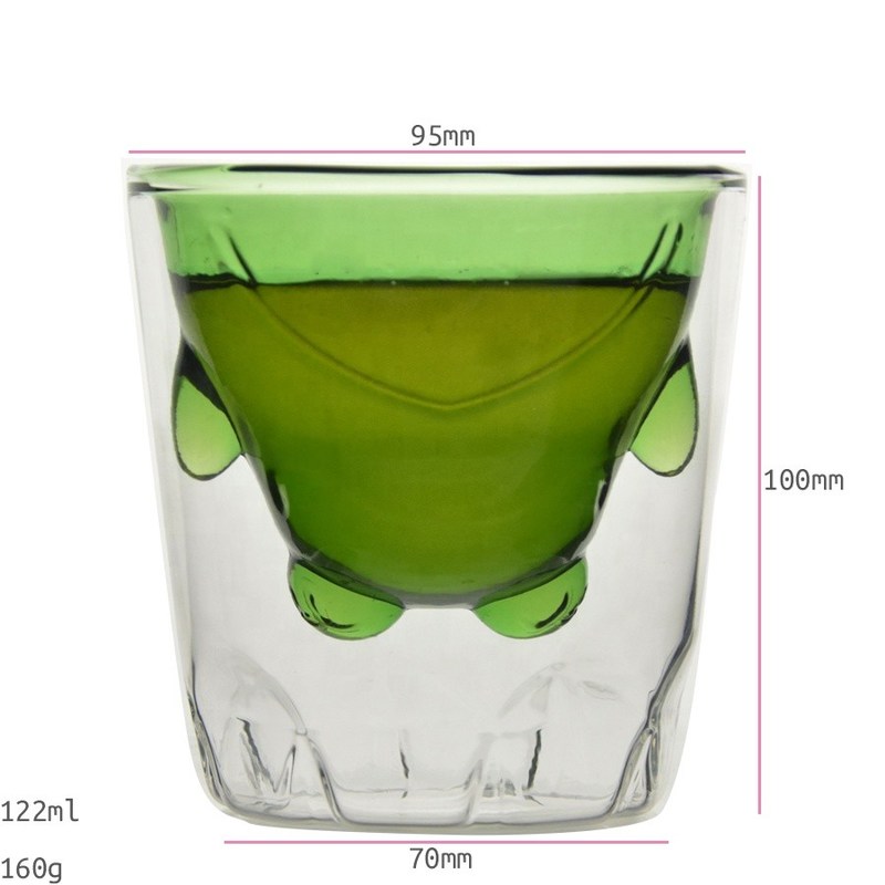 गुणवत्ता Green Borosilicate Double Layer Colored Drinking Glasses फैक्टरी