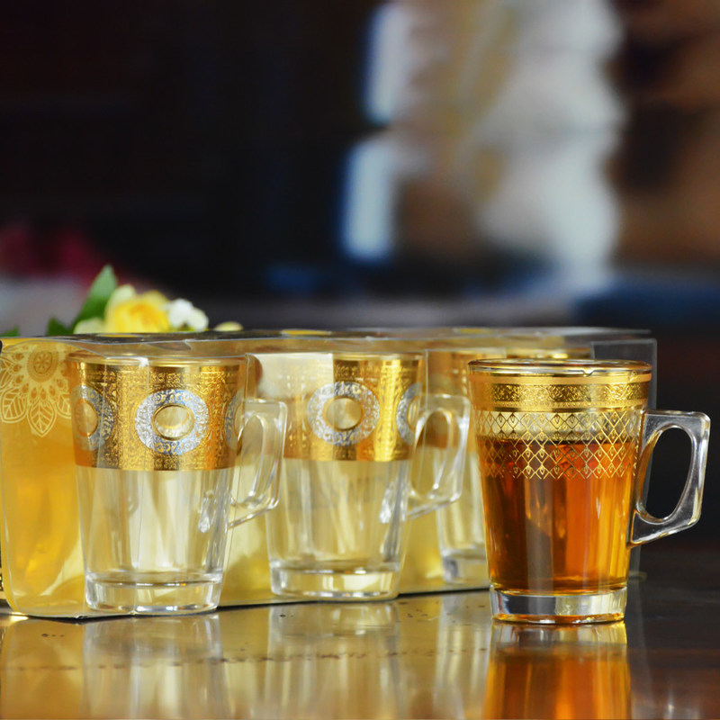 गुणवत्ता Golden Decorated Gold Decal Tumbler Drinking Glasses फैक्टरी