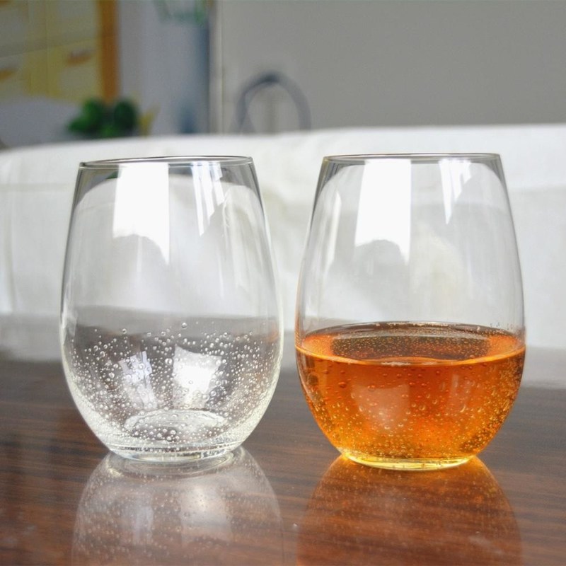 गुणवत्ता 500ml Transparent Stemless Whiskey Tumbler Glasses , Wine Glass Tumbler फैक्टरी
