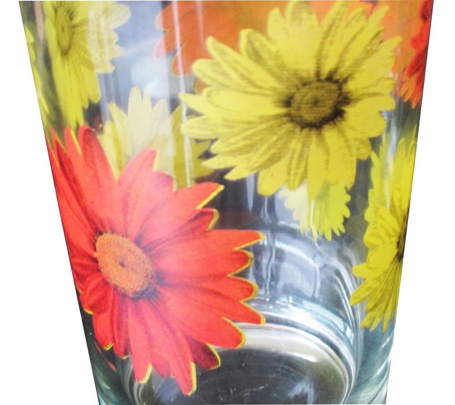 गुणवत्ता Silk Printed Blooming Daisy 16 Oz Highball Glasses फैक्टरी