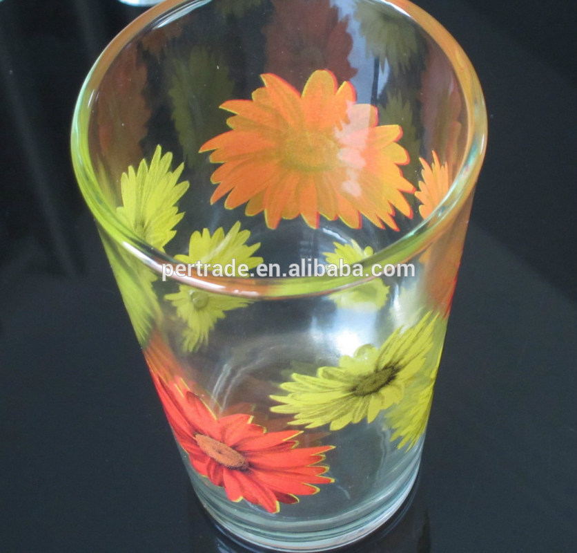 गुणवत्ता Silk Printed Blooming Daisy 16 Oz Highball Glasses फैक्टरी