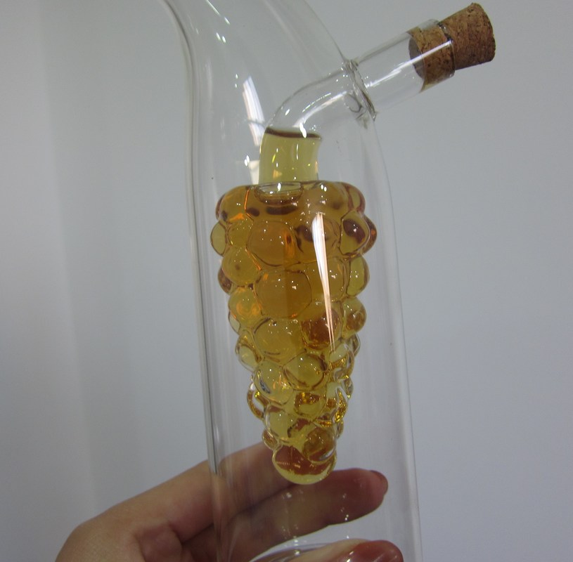 गुणवत्ता Double Layer Grape Shape Glass Canister With Lid For Oil फैक्टरी