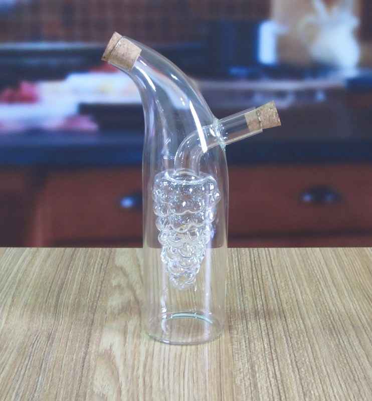 गुणवत्ता Double Layer Grape Shape Glass Canister With Lid For Oil फैक्टरी