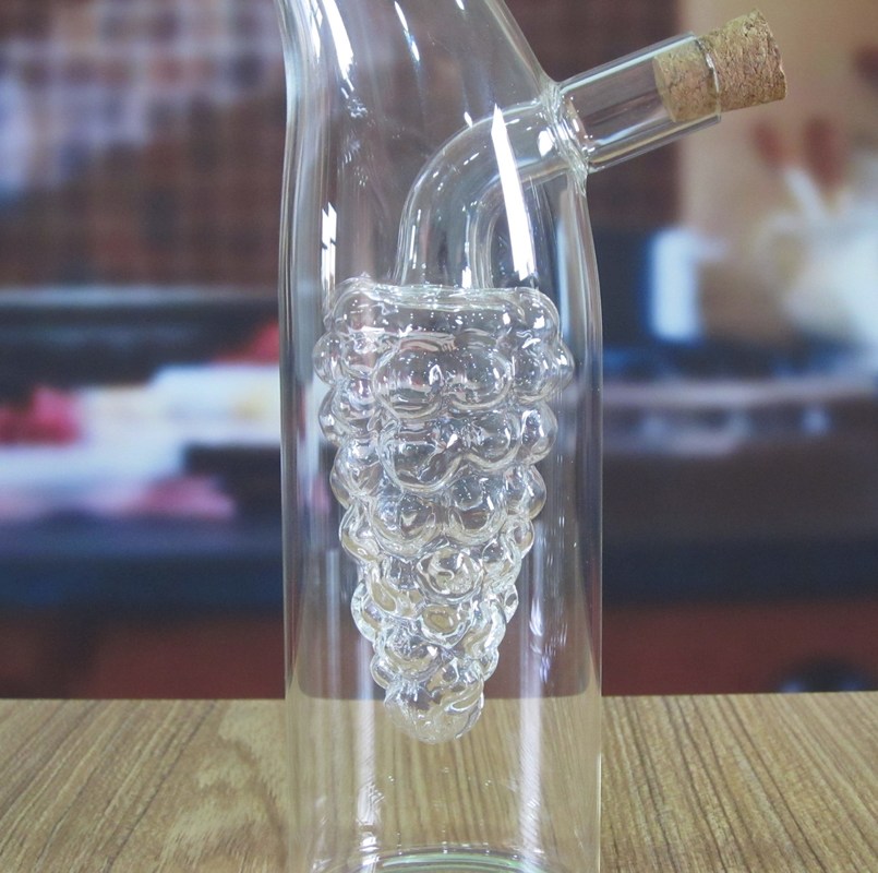 गुणवत्ता Double Layer Grape Shape Glass Canister With Lid For Oil फैक्टरी