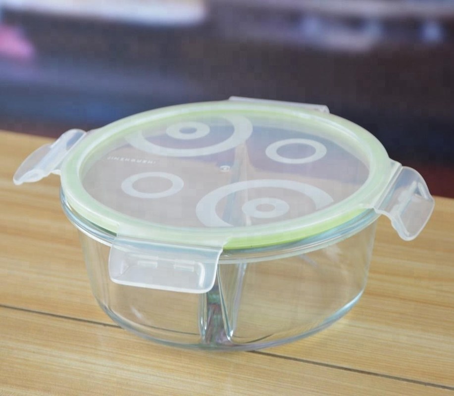 गुणवत्ता Two Pots Borosilicate Clear Glass Storage Jars , Glass Bowls With Lids फैक्टरी