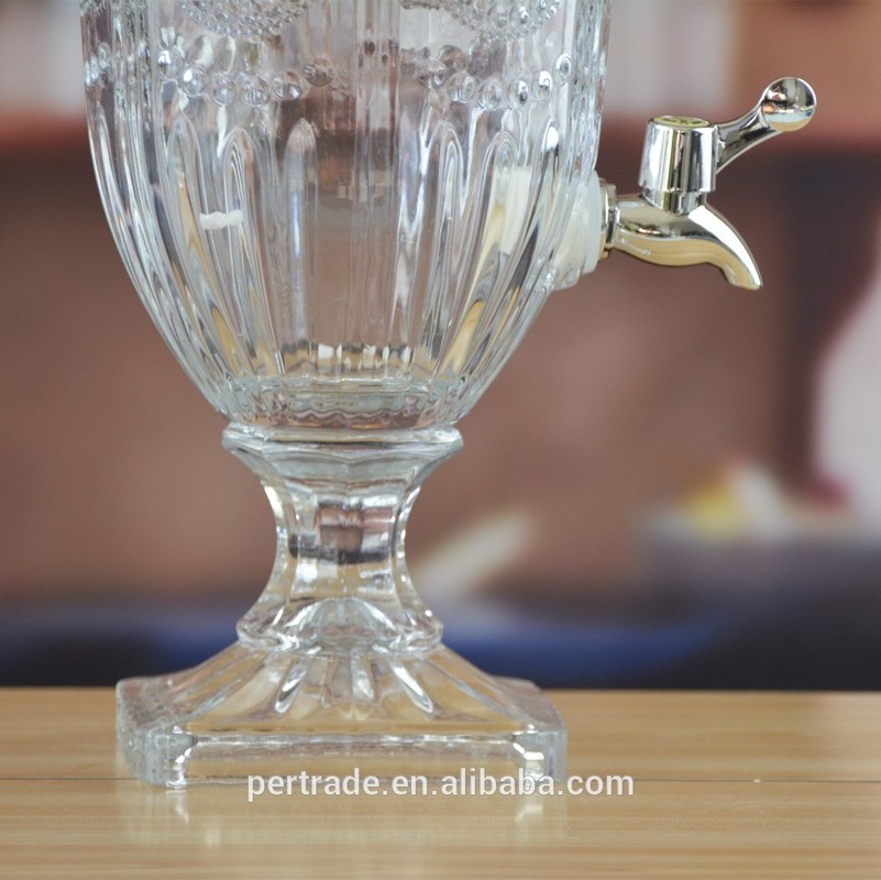 गुणवत्ता Deep Cutted Engraved 5l Glass Jar With Lid . Glass Food Storage Jars फैक्टरी