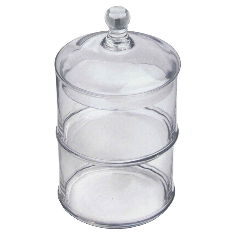गुणवत्ता Handblown 3 Layer Stackable Storage Jars With Lids फैक्टरी