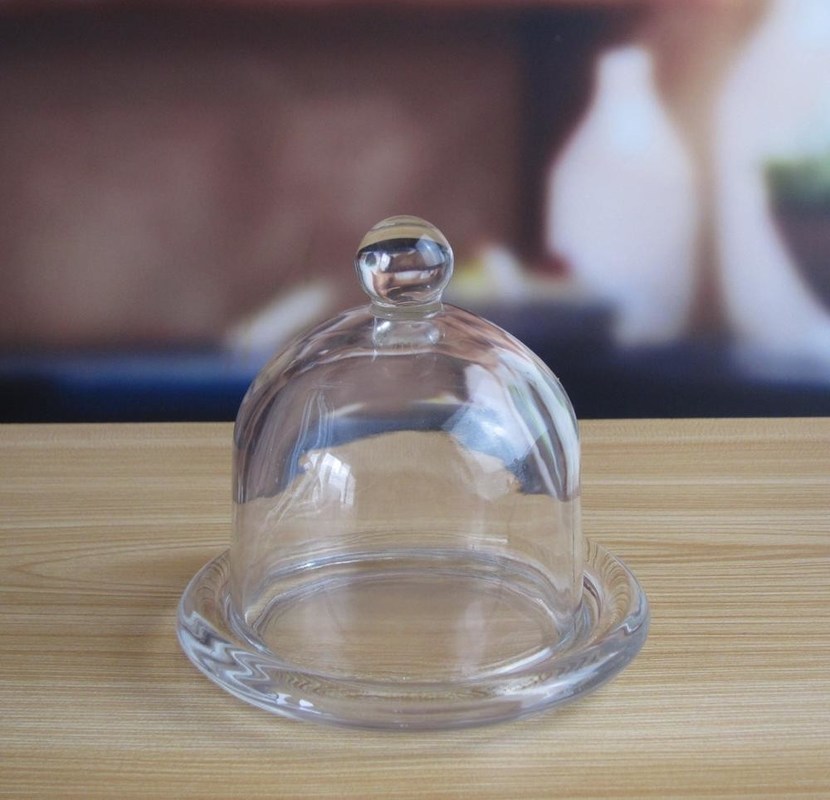 गुणवत्ता Transparent Oval Lead Free Glass Butter Keeper ,  Clear Butter Plate फैक्टरी