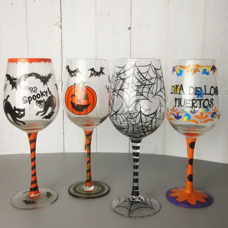 गुणवत्ता FDA Holiday Gift Hand Painted Festival Wine Glass फैक्टरी