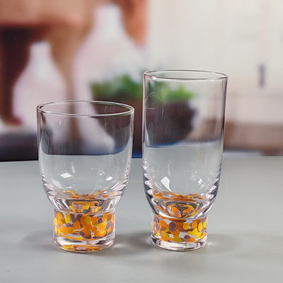 गुणवत्ता Confetti Decorative DOF Glass Handmade Crystal Tumbler Water Glasses Mexico Rock Glass Cup for Wedding Party Gift फैक्टरी
