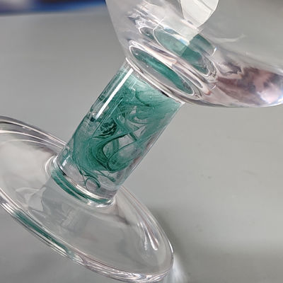 गुणवत्ता Mexican Confetti Design Elegant Water Goblets Luxury Hand Blown Confetti Cocktails Glass Cup Romantic Short Stem Wine Glasses फैक्टरी