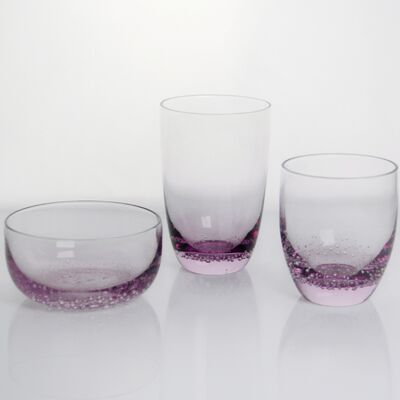 गुणवत्ता Crystal Wine Glass handblown with subtle trapped bubbles and a soft lavender to clear gradient combining beauty and durability फैक्टरी