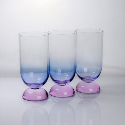 गुणवत्ता Handblown Crystal Wine Glass Goblet with Two-color Gradient and Frosted Base for 400ml Wine Cocktail & Home Decor फैक्टरी