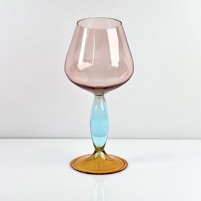 गुणवत्ता Hand-Blown Gradient Color Borosilicate Wine Glasses, Multi-Color Artistic Stem Goblets for Wine, Cocktail, Home Bar & Party Decor कारखाना