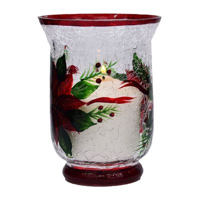 गुणवत्ता Ice Crack Classic American Glass Hurricane Candle Holder फैक्टरी