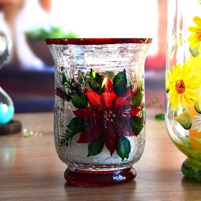 गुणवत्ता Ice Crack Classic American Glass Hurricane Candle Holder फैक्टरी