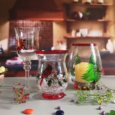 गुणवत्ता Ice Crack Classic American Glass Hurricane Candle Holder फैक्टरी