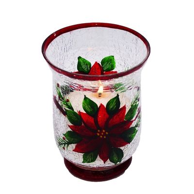 गुणवत्ता Ice Crack Classic American Glass Hurricane Candle Holder फैक्टरी