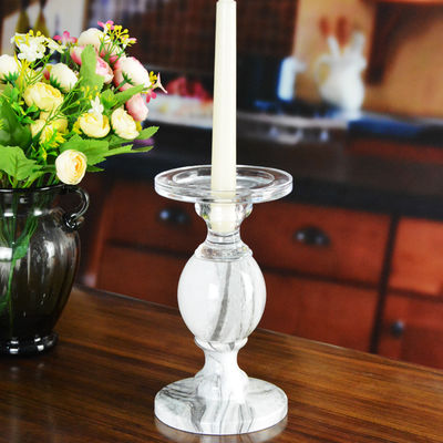 गुणवत्ता Crystal 3 Size Long Stem Candle Holders With Marble Planet फैक्टरी