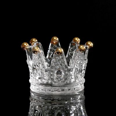 गुणवत्ता Classic Crown Clear Glass Candle Holders फैक्टरी