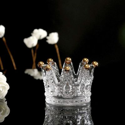 गुणवत्ता Classic Crown Clear Glass Candle Holders फैक्टरी