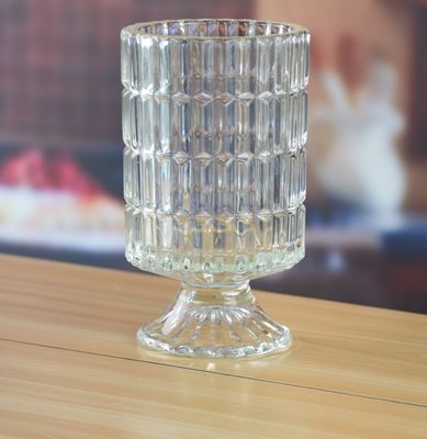 गुणवत्ता Heavy Duty Foot Pillar Glass Candle Holders , Clear Glass Candle Holders As Flower Vase फैक्टरी