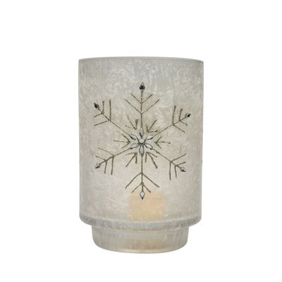 गुणवत्ता Snow Flake Glass Candle Holders फैक्टरी