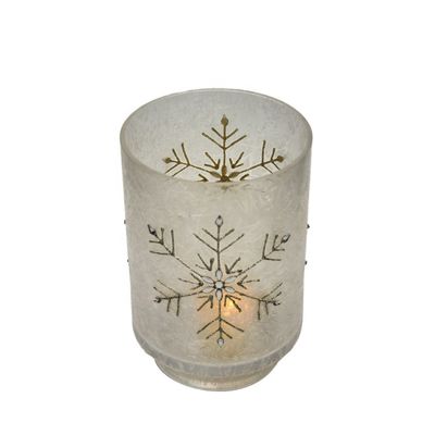 गुणवत्ता Snow Flake Glass Candle Holders फैक्टरी