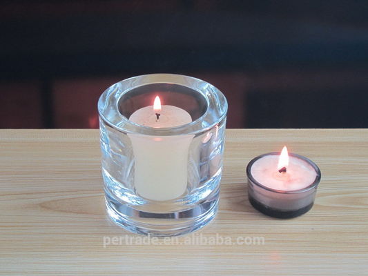 गुणवत्ता Thick Wall Glass Cylinder Candle Holders For Table Decoration फैक्टरी