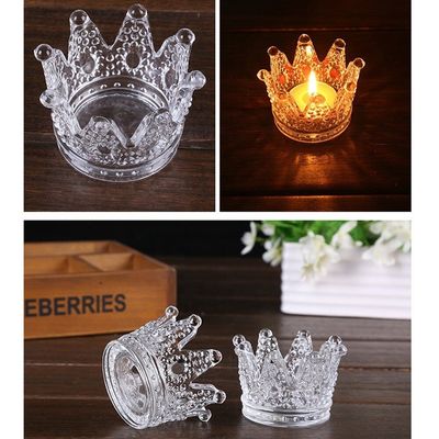 गुणवत्ता Romantic Crown Tea Light Mini Votive Candle Holders ,  Glass Cylinder Candle Holders For Party फैक्टरी
