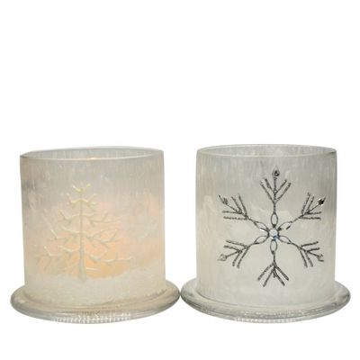 गुणवत्ता Frost Glass Candle Holders , Glass Cylinder Candle Holders For Holiday Decoration फैक्टरी