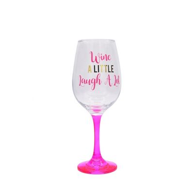 गुणवत्ता 340ml Crystal Wine Glass With Funny Fonts Decal Decoration फैक्टरी