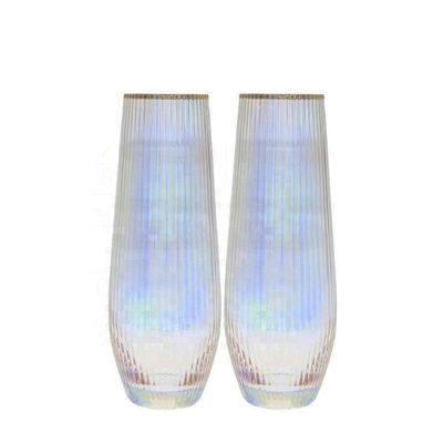 गुणवत्ता Ion Plated Rainbowl 16 Oz Stemless Wine Glass , Antique Crystal Wine Glasses फैक्टरी