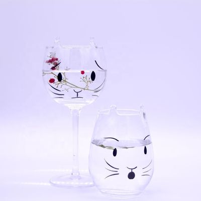 गुणवत्ता Cat Shaped 400ml Crystal Balloon 14 Oz Wine Glasses फैक्टरी