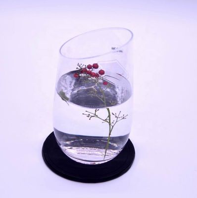 गुणवत्ता Bevel Oblique Edge Stemless Crystal Wine Glass With Angle Top फैक्टरी