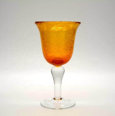 गुणवत्ता Handblown Solid Color Mexican Bubbles Goblet Crystal Wine Glass फैक्टरी