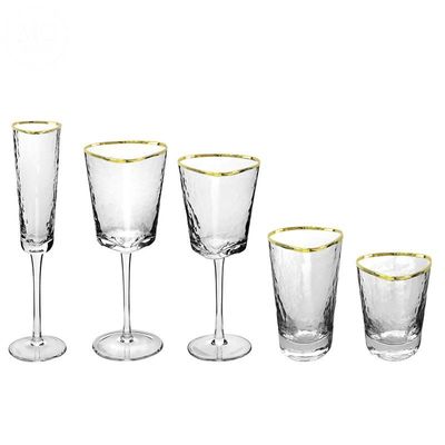 गुणवत्ता Hammer Texture Crystal Wine Glass In Triangle Shape फैक्टरी