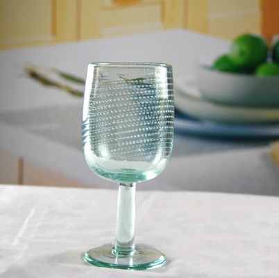 गुणवत्ता Natural Color Thick Wall 11oz Vintage Crystal Goblets With Bubbles फैक्टरी