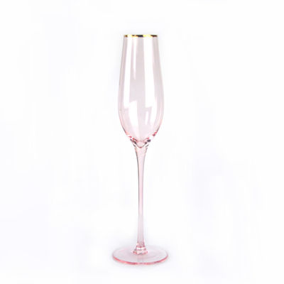 गुणवत्ता Gold Rim Pink Crystal Wine Glass For Holiday Party फैक्टरी